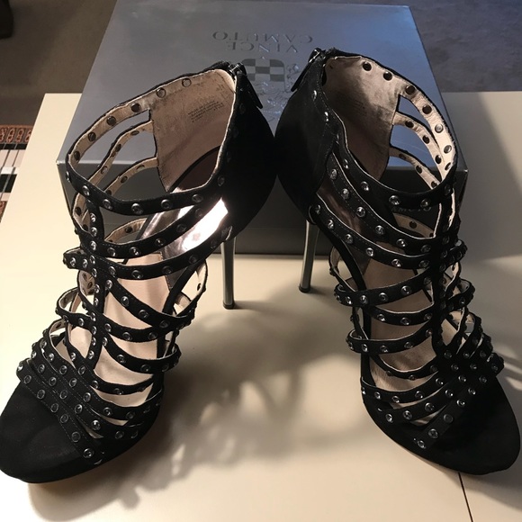 Michael Kors black suede studded metal stilettos - Picture 2 of 6